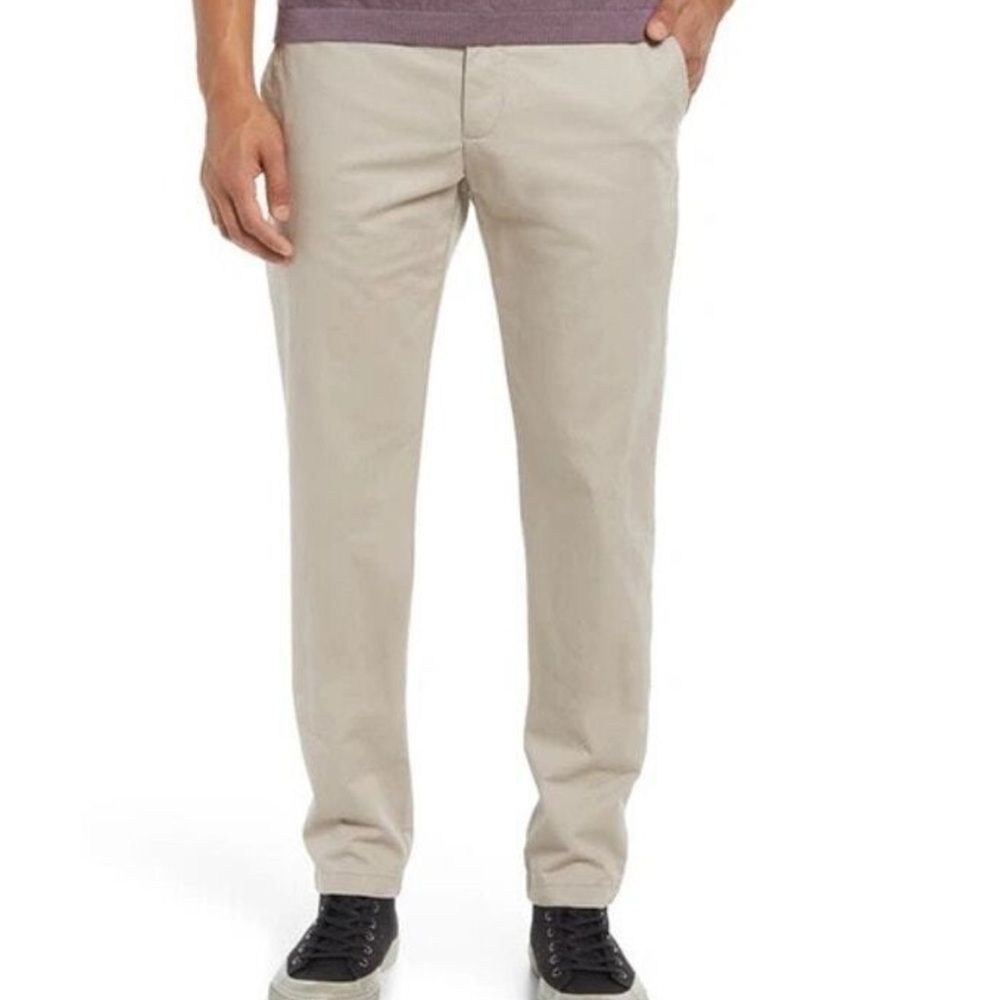 Open Edit Men's Chino Pants Size 33 Beige Casual Flat Front Straight Leg